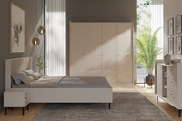 Ensemble de meubles de chambre principale de luxe écologique et peu encombrant, avec table de chevet et commode à glissières métalliques lisses, vente en gros