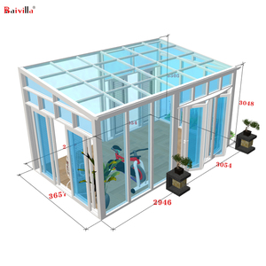 Serres de luxe vertes, imperméables, pour balcon, fabriquées en Chine, abris d'été durables, solariums avec profilés en <span class=keywords><strong>aluminium</strong></span> - Product Image 2