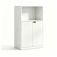 Moderno Gabinete de Almacenamiento Metálico Blanco con Cerradura para Oficina, Diseño Abierto, con Cerradura de Código, Ecológico y Duradero para Oficina en Casa