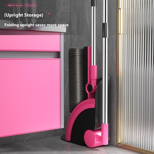 Bộ chổi và hót rác gấp gọn, cán nối thiết kế mới, chổi nhựa, lông mềm, vệ sinh thảm, sàn nhà - Product Image 6