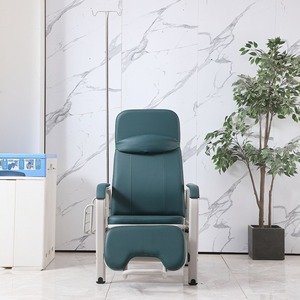 Hospital Infusion Chair S13 Metal <b>Frame</b> Semi Reclining Adjustment Peacock Green Clinic Use - Product Image 3