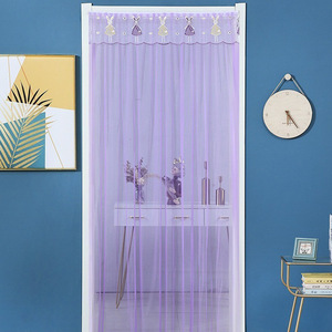 Cortina de encaje para puerta, malla de poliéster, autoadhesiva, sin necesidad de perforar, para uso en verano, para dividir el dormitorio - Product Image 4