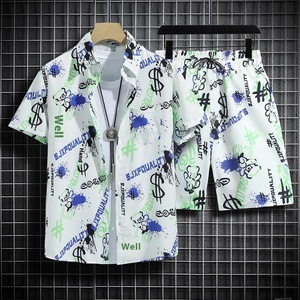 Camicia da spiaggia hawaiana stile Hong Kong retrò da <span class=keywords><strong>uomo</strong></span> a maniche corte e ampia <span class=keywords><strong>abbigliamento</strong></span> estivo Casual in pantaloncini di <span class=keywords><strong>grandi</strong></span> dimensioni - Product Image 3