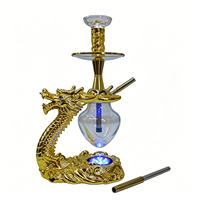 Ensemble de chicha de luxe en résine en forme de dragon avec coffret cadeau, statue créative de narguilé pour la décoration intérieure et les salons de chicha