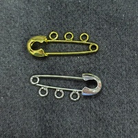 Épingles de sûreté pour bébé en or et argent uni de 4 cm, petites, AYATUL KURSI Mashallah, 3 boucles pour bricolage, mariages, bijoux pour enfants, principalement en alliage