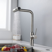 Robinet de lavabo de cuisine à affichage numérique chaud et froid robinet à 3 voies