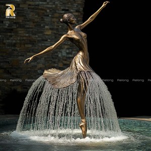 Fontaine d'eau en bronze personnalisée RELONG, sculpture en métal représentant une ballerine dansante, taille réelle, à vendre - Product Image 6