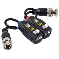 Balun de Video CCTV de 8MP, Monitor de 2KV, Conector RJ45, AHD/CVI/TVI, CAT5/6 UTP, BNC Activo de Plástico, Alcance de 300m, HLVISUS