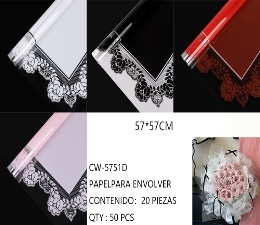 Carta coreana per confezionare regali, 57x57 cm, cellophane decorativo rosa per fiori, regali, artigianato, 20 pezzi - Product Image 3