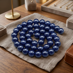 Wholesale Best Quality Blue Gold Sandstone Round Loose Beads Beadsnfashion DIY Jewelry Necklace <b>Bracelet</b> Earrings Making 6mm - Product Image 3