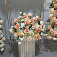 L-R278 Vente en gros de boules de fleurs artificielles roses personnalisées pour la décoration de tables de mariage, de fêtes, de Noël, de Thanksgiving et d'Halloween