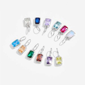 อุปกรณ์ทำเครื่องประดับเงินแท้ SPJ S925 จี้รูปทรงสี่เหลี่ยมประดับเพชร CZ สีสันสดใสสำหรับทำสร้อยคอแต่งงาน เพชรซิร์โคเนียหลากสี - Product Image 3