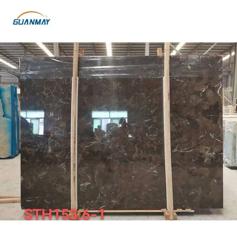 Chinses Factory Cheap Price Wholesale Brown Emperador Dark Marble for Flooring Tiles