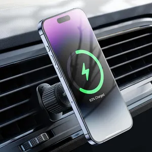 2 in 1 15W fast charge car wireless Car Mount Mobile phone Adapter air outlet holder Magnetic charger stand For all Smartphone