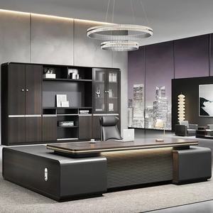 Escritorio de oficina moderno, muebles ejecutivos en forma de L, escritorio de oficina Boss, mesa de lujo, CEO, escritorio de oficina en forma de L - Product Image 1