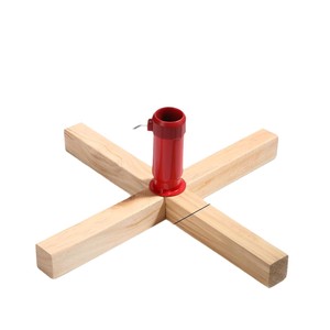 Solid Wood Christmas <b>Tree</b> <b>Stand</b> Cross Shape Natural Color Durable Home Decor - Product Image 1
