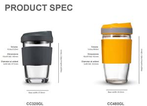แก้วกาแฟแก้วแบบใหม่ ปลอดสาร BPA พร้อมฝาและปลอกซิลิโคน ขายส่งจากโรงงานจีน - Product Image 2