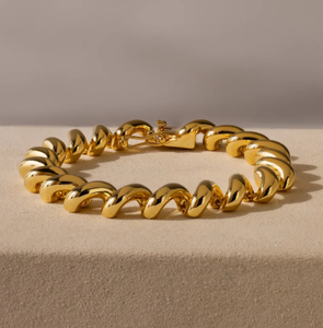 Catena attorcigliata minimalista <span class=keywords><strong>San</strong></span> Marco Twist bracciale in oro moderno dichiarazione regalo di gioielli per la fidanzata per le sue donne di moda - Product Image 1