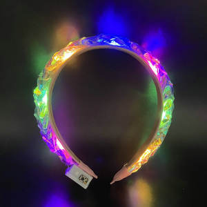 Nicro เครื่องประดับผมปักเลื่อมเรืองแสงสำหรับงานปาร์ตี้มงกุฎไฟ LED - Product Image 4