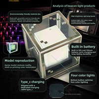 Lampe de bureau décorative Minecraft Beacon à LED, lumineuse, à thème de jeu, petite veilleuse, modèle à changement de couleur