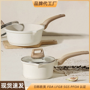 Milk Pan Nonstick 1.4L 2.3L With Glass Lid For Cooking Household Kitchen Use - Product Image 4