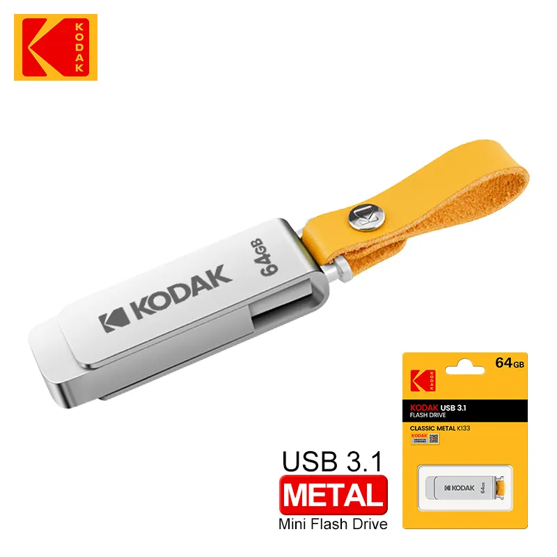 KODAK K133 USB3.1 Pen USB 3.1, Stik Memori Logam Kecepatan Tinggi 16GB 32Gb 64Gb 128Gb 256Gb Usb3.1