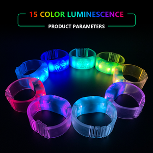 Ucuz Led düğme kontrolü yanıp sönen bileklik bilezik yanar 15 renk LED bileklik - Product Image 3