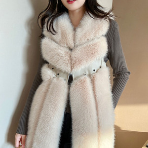 Gilet long en fausse fourrure pour femme, sans manches, chaleur hivernale, gilet patchwork en fausse fourrure, veste d'extérieur tendance - Product Image 2