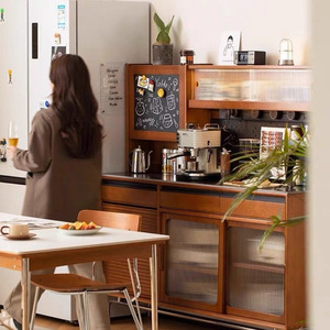 Mobiletto da tè retrò in legno massello, pensile da <span class=keywords><strong>parete</strong></span>, credenza da <span class=keywords><strong>cucina</strong></span>, per sala da pranzo - Product Image 3