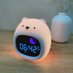 Horloge d'apprentissage du sommeil en gros avec affichage LED <span class=keywords><strong>Soleil</strong></span> Lune, machine à sons apaisants et veilleuse numérique pour bébés et enfants - Product Image 4