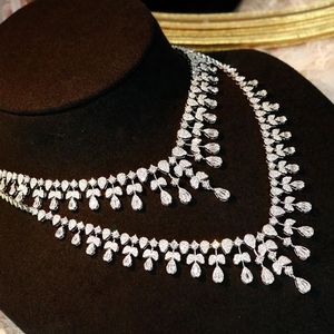 Xinfly Party Luxury Jewelry Custom Christmas Gift 6.5CT Diamond <b>Choker</b> 18K Gold Necklace - Product Image 5