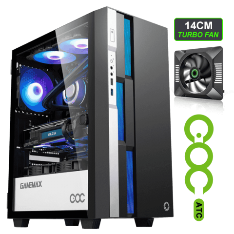 GameMax COC ARGB Strip Support RTX 3080 Video Cards Cooling Solution for ATX PC Gaming Case Plastic ABS Fan Chassis Used