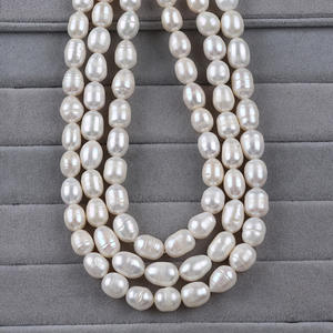 Perlas de Agua Dulce Naturales de Forma de Arroz de 8-9 mm al por Mayor de Zhuji, Perlas Sueltas para Hacer Collares y Pulseras - Product Image 2