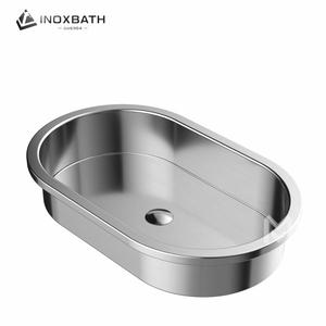 Lavabo Ovale di Lusso in Oro <span class=keywords><strong>per</strong></span> Bagno, <span class=keywords><strong>Lavandino</strong></span> in Acciaio Inox 304 con Scarico - Product Image 2