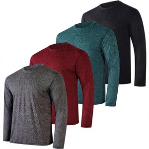 Wholesale Men's Long Sleeve Running <b>Tshirt</b> Quick Dry 100% Nylon High Quality Regular Fit Blank Patterned Hip Hop Knitted <b>Tshirt</b> - Product Image 1