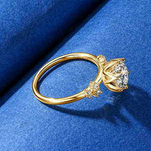 Trendy Luxe Mode Vrouwen Fijne Sieraden 2ct 2.0ct 2 Karaat 8Mm Zes Klauw Moissanite S925 Sterling Zilveren Trouwring - Product Image 2