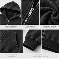 Sweat-shirt à capuche zippé personnalisé 100 % coton imprimé et brodé pour homme, en molleton, style streetwear, marque privée