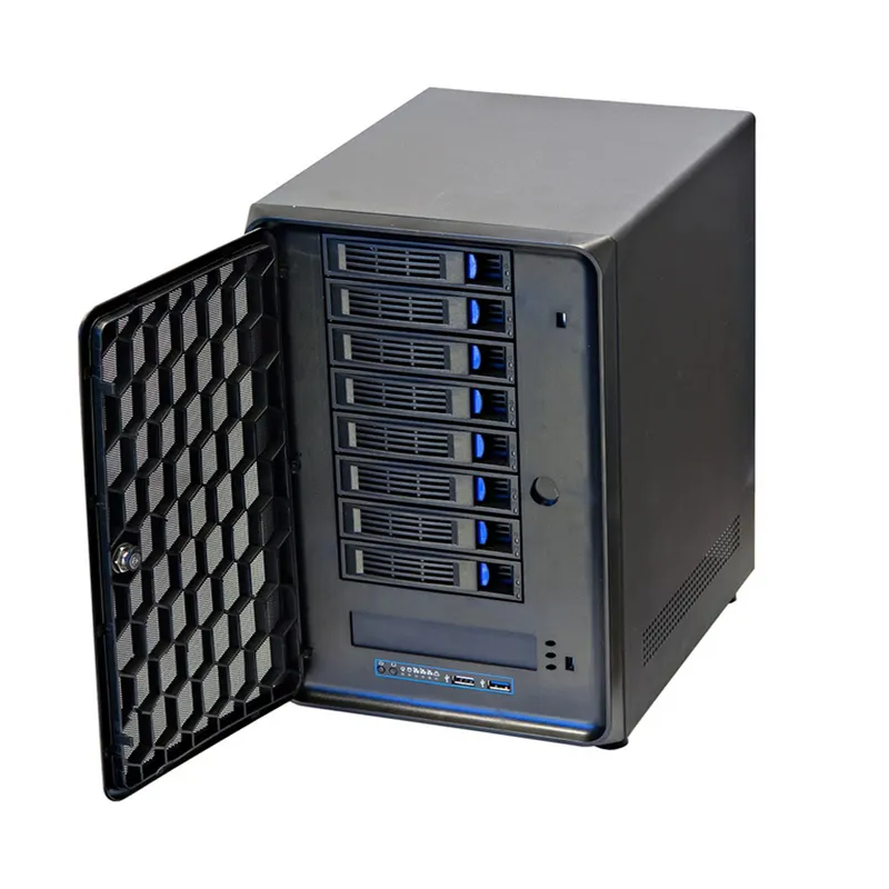 Di alta qualità 8-Bay NAS 3.5 "SATA HDD Hot-Swap Premium Mini-ITX NAS Cloud Storage caso di server