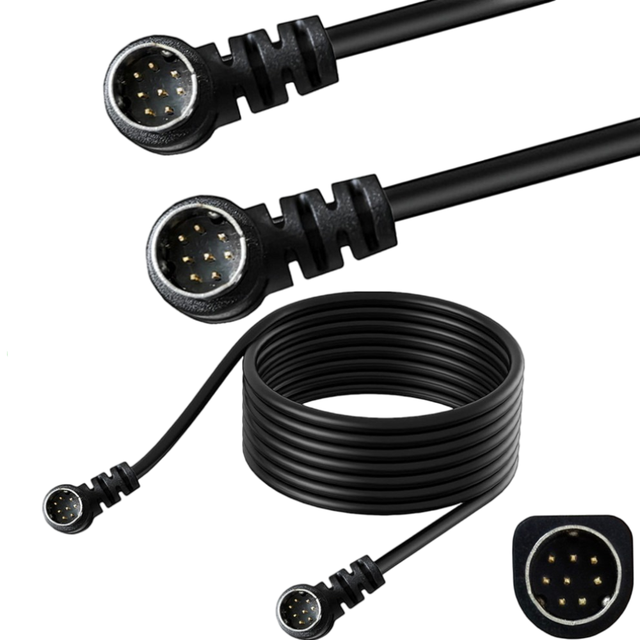 90 Degree Left/Right Angle S-Video Mini DIN 8pin Male Audio Video Coaxial Twisted Pair PVC Braid Cable for Speakers & Monitors