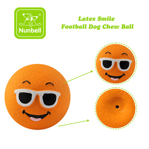 I nunbellpet in lattice ecologico a forma di calcio da masticare in osso di animale domestico stile sorriso palla da masticare alla moda sorprese per animali domestici - Product Image 5