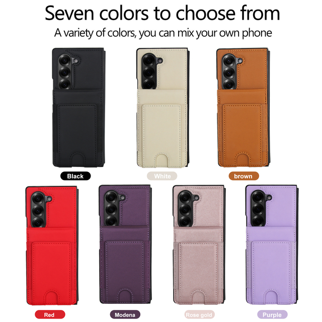 Multifunctional Durable PU Leather Wallet Phone Case for Samsung Z Fold Series Shockproof Cover With Card Holder & Screen Film