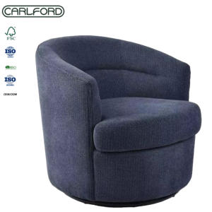 <span class=keywords><strong>Fauteuil</strong></span> d'Appoint Pivotant CARLFORD 360, Chaise de Salon Décorative en Tissu Doux, <span class=keywords><strong>Fauteuil</strong></span> de Détente pour Maison ou Hôtel, Chambre et Salon - Product Image 1