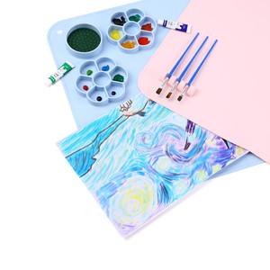 Tapis de peinture en silicone sans BPA pour enfants, tapis de peinture à l'huile avec fonction de nettoyage facile et lavable, pour artistes - Product Image 1