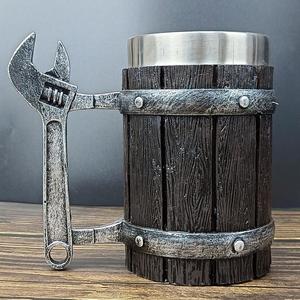 Mug à bière en bois, tasse à whisky créative pour bar, grande capacité, mug à café vintage en bambou pour boire - Product Image 6