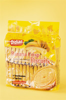 Biscuits individuels OEM de 476 grammes, biscuits sucrés bon marché en forme ronde, biscuits de la fortune, délicieux biscuits croustillants à la banane