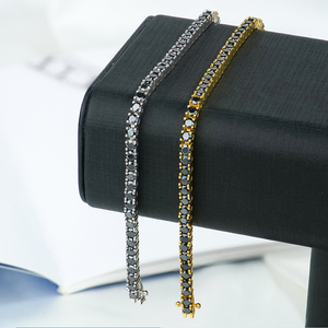 Pulsera de tenis de lujo para mujer, de plata 925 con moissanita y circonita cúbica, chapada en rodio, corte brillante, joyería de moda, regalo. - Product Image 6
