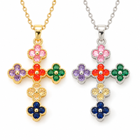Collier pendentif trèfle à quatre feuilles ARNAN, zircon couleur gelée, bijoux minimalistes uniques, collier tendance pour femmes