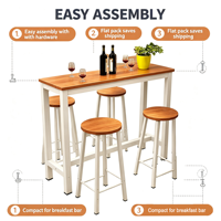 Combinaison créative moderne et écologique de tabouret haut et petite table de bar pour cuisine et salle à manger