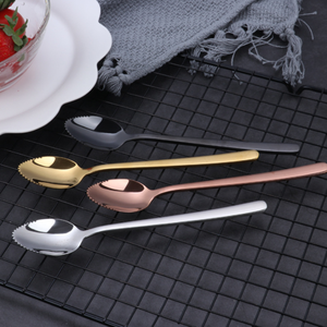 DFB0311 Cuchara creativa de acero inoxidable 304 para niños, cuchara para frutas complementarias, cuchara doméstica engrosada para extraer alimentos. - Product Image 4