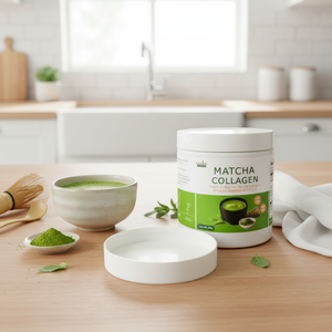 Nueva Bebida de Belleza en Polvo de Colágeno y <span class=keywords><strong>Matcha</strong></span> Orgánico Marino <span class=keywords><strong>con</strong></span> Glutatión, 90g en Botella - Product Image 1